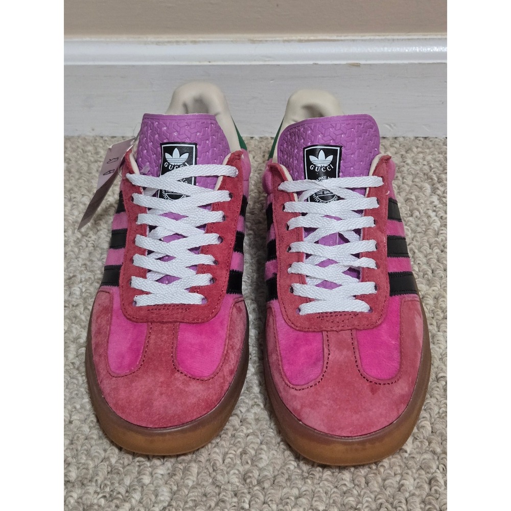 NWT Gucci x Adidas Gazelle Womens 6.5 Pink Green Sneakers No Box